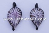 LP94 11*27*54mm leaf inner flower lampwork glass pendants