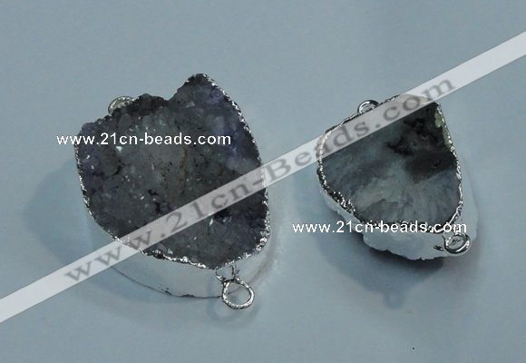 NGC06 20*30mm - 25*35mm freeform druzy agate connectors