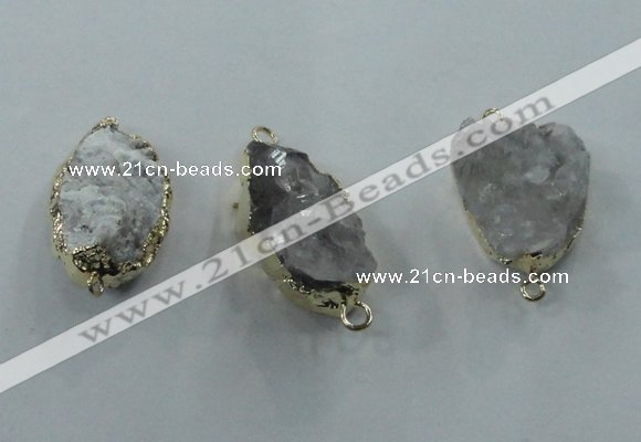 NGC100 18*25mm - 25*35mm freeform druzy agate connectors wholesale