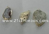 NGC101 20*30mm - 30*45mm freeform druzy agate connectors wholesale