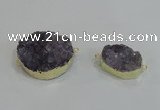 NGC1010 18*25mm – 25*35mm freeform druzy agate connectors