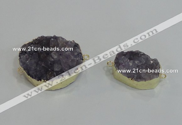 NGC1010 18*25mm – 25*35mm freeform druzy agate connectors