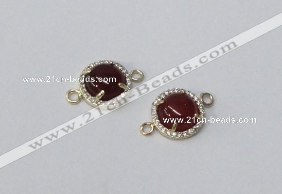NGC1012 10mm flat round agate gemstone connectors wholesale