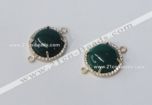 NGC1017 15mm flat round agate gemstone connectors wholesale