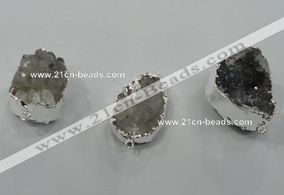 NGC102 18*25mm - 25*35mm freeform druzy agate connectors wholesale