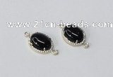 NGC1025 10*14mm oval agate gemstone connectors wholesale