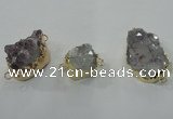 NGC103 18*25mm - 25*35mm freeform druzy agate connectors wholesale