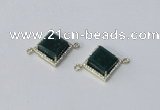 NGC1033 12*12mm diamond agate gemstone connectors wholesale