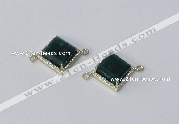 NGC1033 12*12mm diamond agate gemstone connectors wholesale