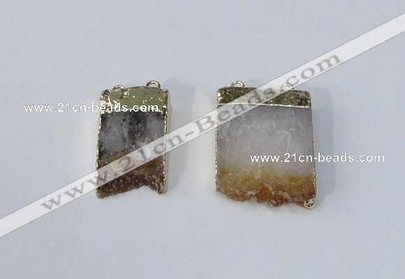 NGC1042 15*25mm – 25*30mm freeform citrine connectors wholesale