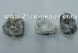 NGC105 25*35mm - 30*40mm freeform druzy agate connectors wholesale