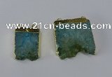 NGC1054 15*25mm – 25*30mm freeform druzy agate connectors wholesale