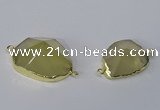 NGC1056 18*25mm – 30*35mm freeform lemon quartz connectors wholesale