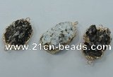 NGC106 25*35mm - 30*40mm freeform druzy agate connectors wholesale