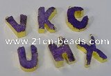 NGC1067 20*25mm - 25*30mm letter druzy agate connectors wholesale