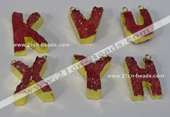 NGC1068 20*25mm - 25*30mm letter druzy agate connectors wholesale