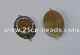 NGC1073 25*35mm oval druzy agate connectors wholesale