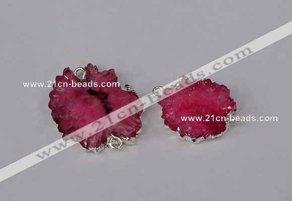 NGC1078 15*20mm - 30*35mm freeform druzy agate connectors wholesale