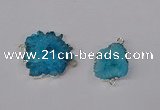 NGC1079 15*20mm - 30*35mm freeform druzy agate connectors wholesale