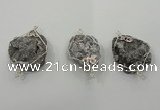 NGC108 25*30mm - 35*40mm freeform druzy agate connectors wholesale