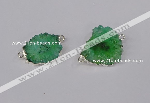 NGC1080 15*20mm - 30*35mm freeform druzy agate connectors wholesale