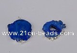 NGC1081 15*20mm - 30*35mm freeform druzy agate connectors wholesale