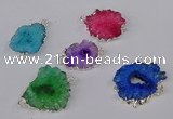 NGC1082 15*20mm - 30*35mm freeform druzy agate connectors wholesale