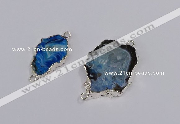 NGC1089 18*25mm - 25*35mm freeform druzy agate gemstone connectors