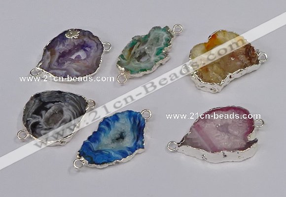 NGC1091 18*25mm - 25*35mm freeform druzy agate gemstone connectors