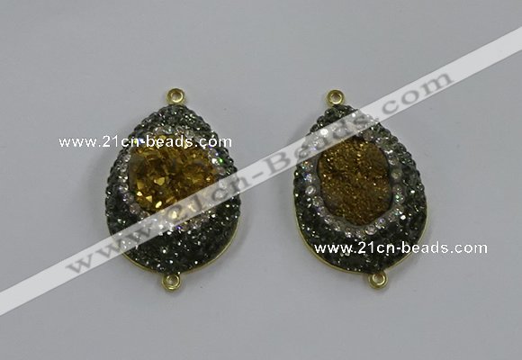 NGC1100 25*35mm teardrop druzy agate connectors wholesale