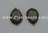 NGC1101 25*35mm teardrop druzy agate connectors wholesale