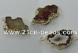 NGC111 20*30mm - 35*40mm freeform druzy agate connectors wholesale