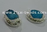 NGC1118 22*30mm - 25*35mm freeform druzy agate connectors wholesale