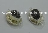 NGC1120 22*30mm - 25*35mm freeform druzy agate connectors wholesale