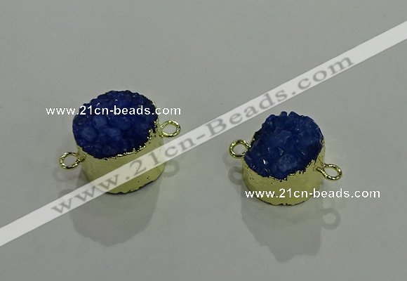 NGC1125 14mm - 15mm coin druzy agate connectors wholesale