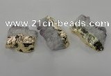 NGC113 35*45mm - 35*65mm freeform druzy agate connectors wholesale