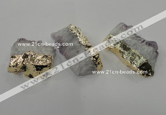 NGC113 35*45mm - 35*65mm freeform druzy agate connectors wholesale