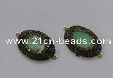 NGC1132 25*35mm oval Australia chrysoprase connectors wholesale