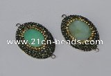 NGC1135 25*35mm oval Australia chrysoprase connectors wholesale