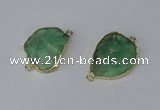 NGC1150 20*30mm - 30*35mm freeform green fluorite connectors