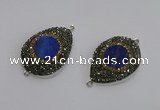 NGC1165 25*35mm teardrop lapis lazuli gemstone connectors wholesale