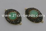 NGC1175 25*35mm oval Australia chrysoprase connectors wholesale