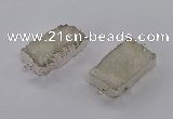 NGC1180 20*30mm - 22*35mm rectangle druzy agate connectors