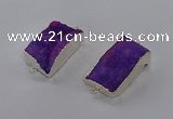 NGC1182 20*30mm - 22*35mm rectangle druzy agate connectors