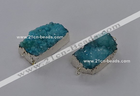 NGC1184 20*30mm - 22*35mm rectangle druzy agate connectors