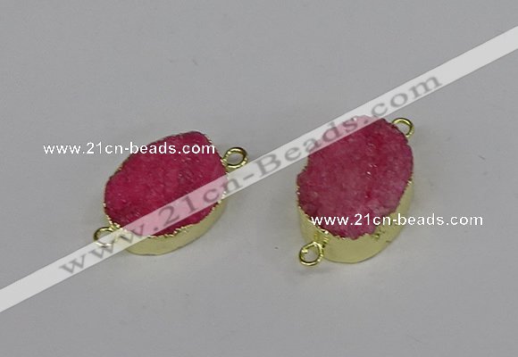 NGC1191 15*20mm oval druzy agate connectors wholesale