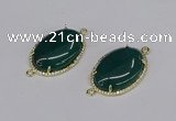 NGC1206 22*30mm oval agate gemstone connectors wholesale