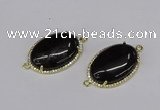 NGC1208 22*30mm oval agate gemstone connectors wholesale