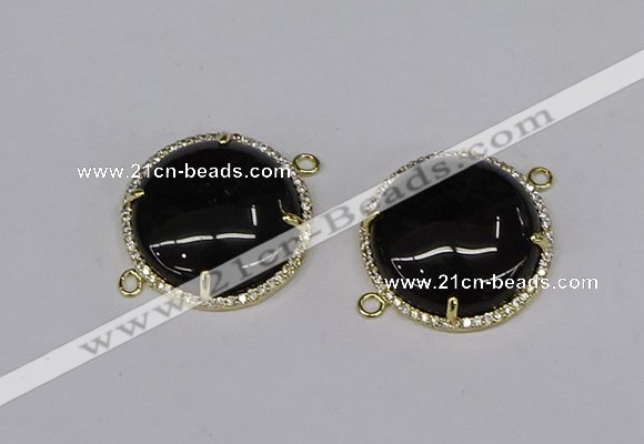 NGC1219 30mm flat round agate gemstone connectors wholesale