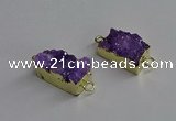 NGC1224 10*14mm - 12*16mm rectangle druzy agate connectors